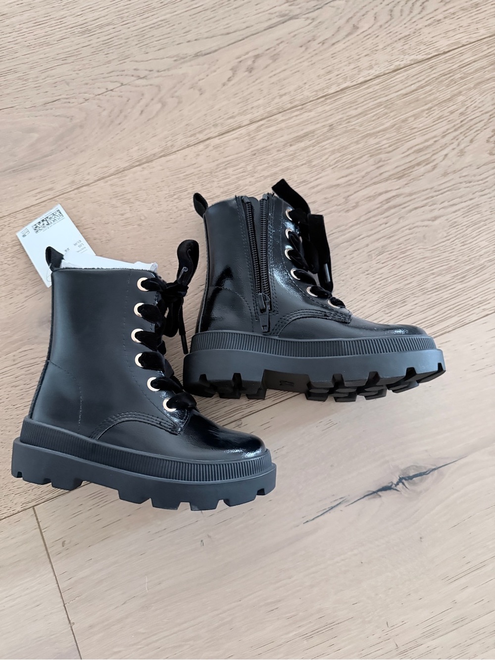 H&M Black Kids Lace-Up Combat Boots